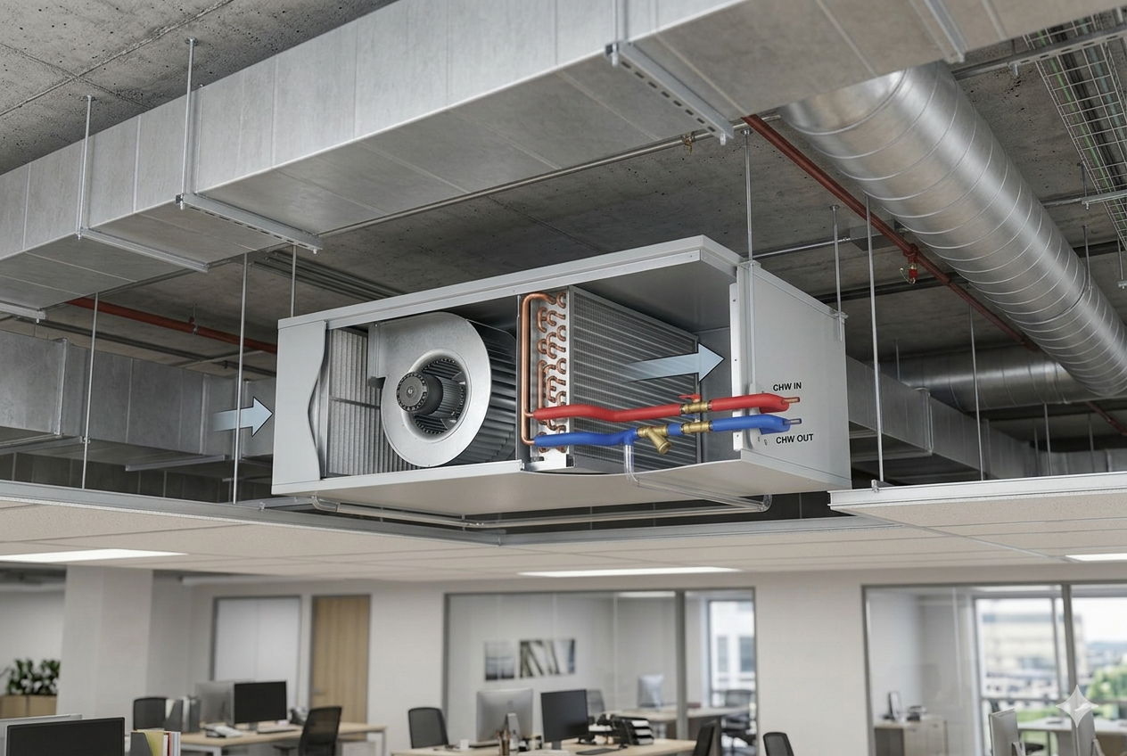 FCU (Fan Coil Unit) machine for commercial air conditioning.